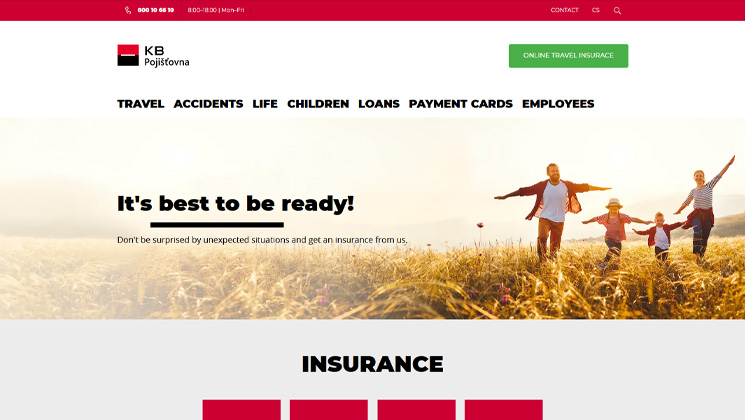 kb pojistovna website