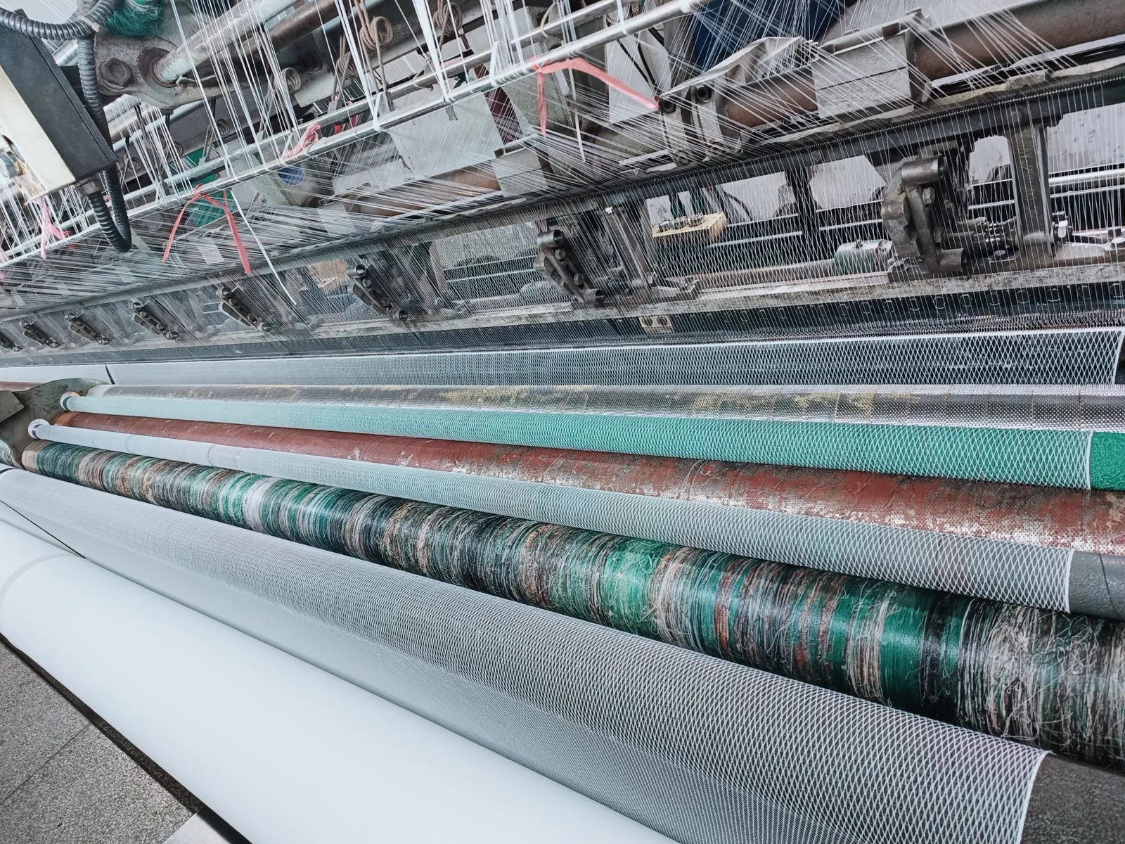 Bird net rolls coming off the knitting line