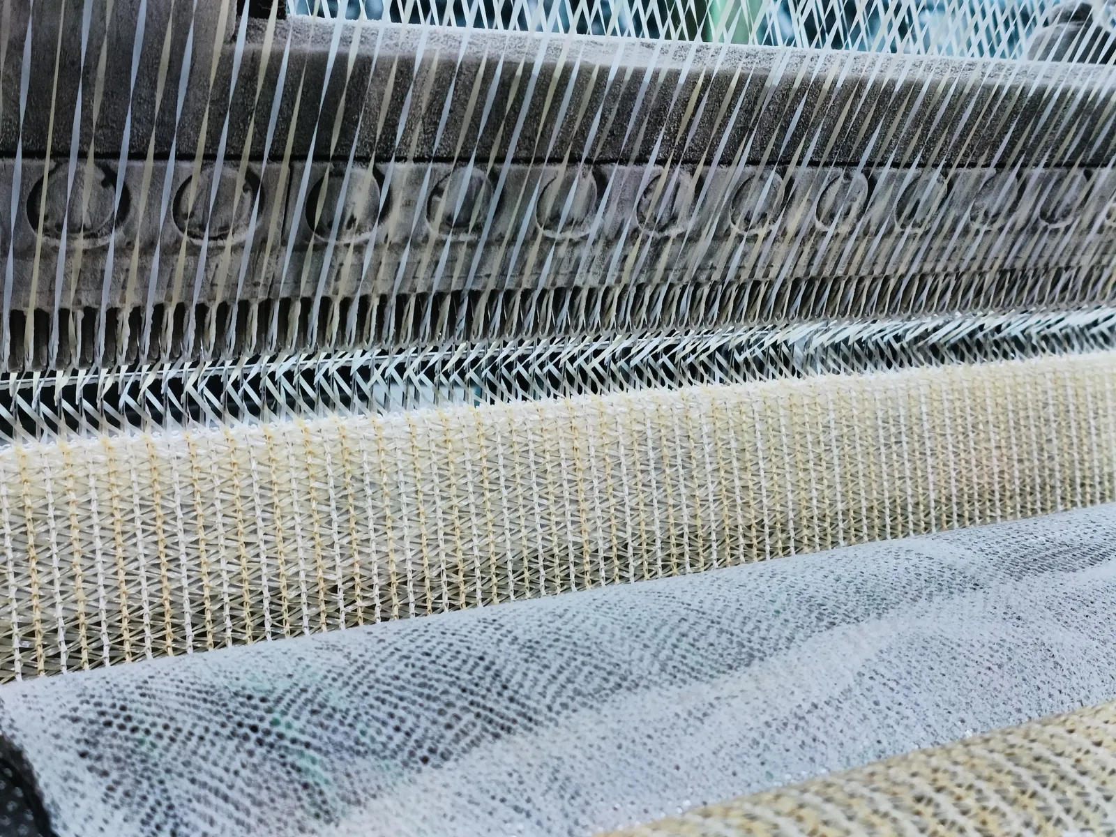 Windbreak net knitted on the OMB warp-knitting line