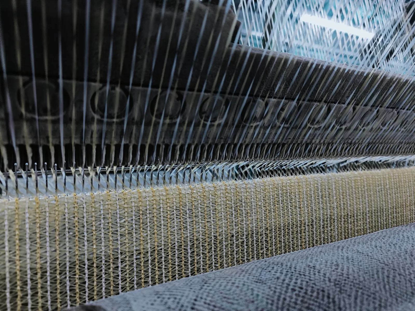 HDPE construction netting rolls at the factory