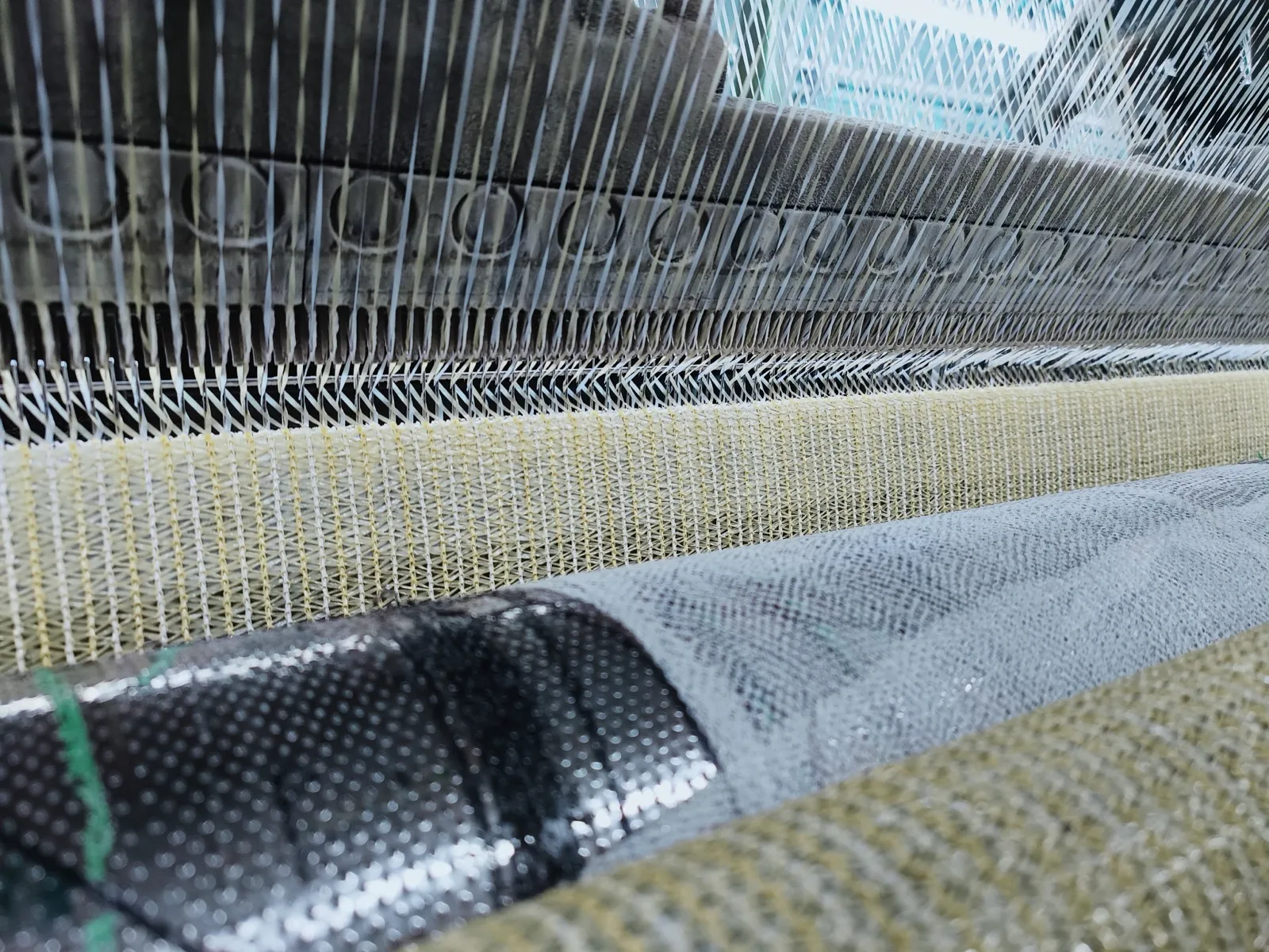 Shade fabric rolls at the OMB Changzhou factory
