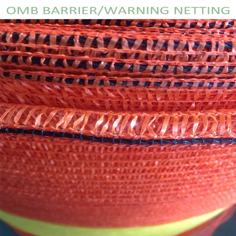 High-visibility orange barrier warning net